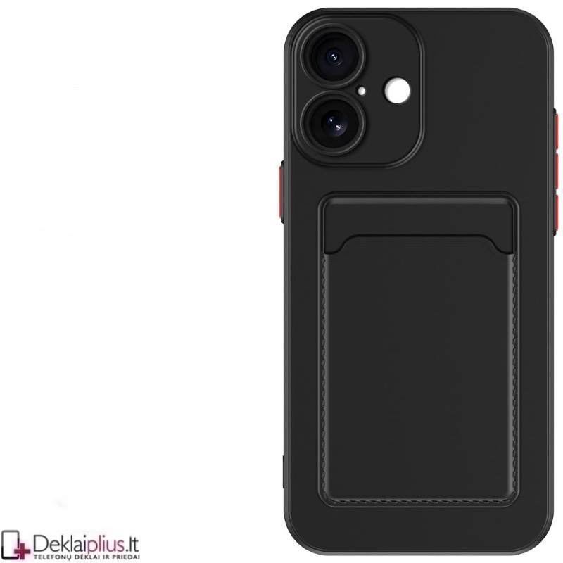 Guminis dėklas su kišenėle - juodas (Apple Iphone 17) Guminis dėklas su kišenėle - juodas (Apple Iphone 17)